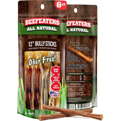 Beefeaters Beefeaters 12-in Dog Bully Sticks, 6 count