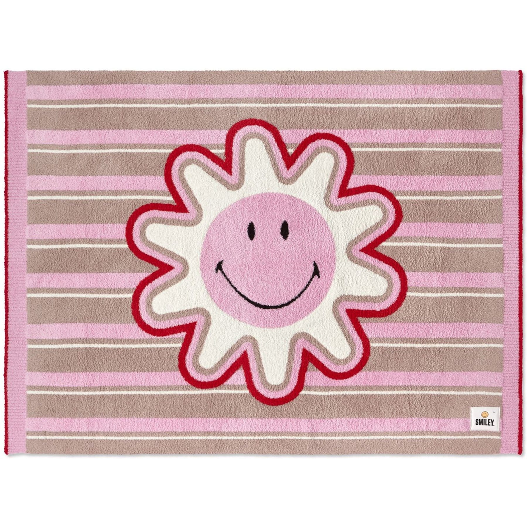 Barefoot Dreams CozyChic Smiley Stripe Blanket, Feather Multi