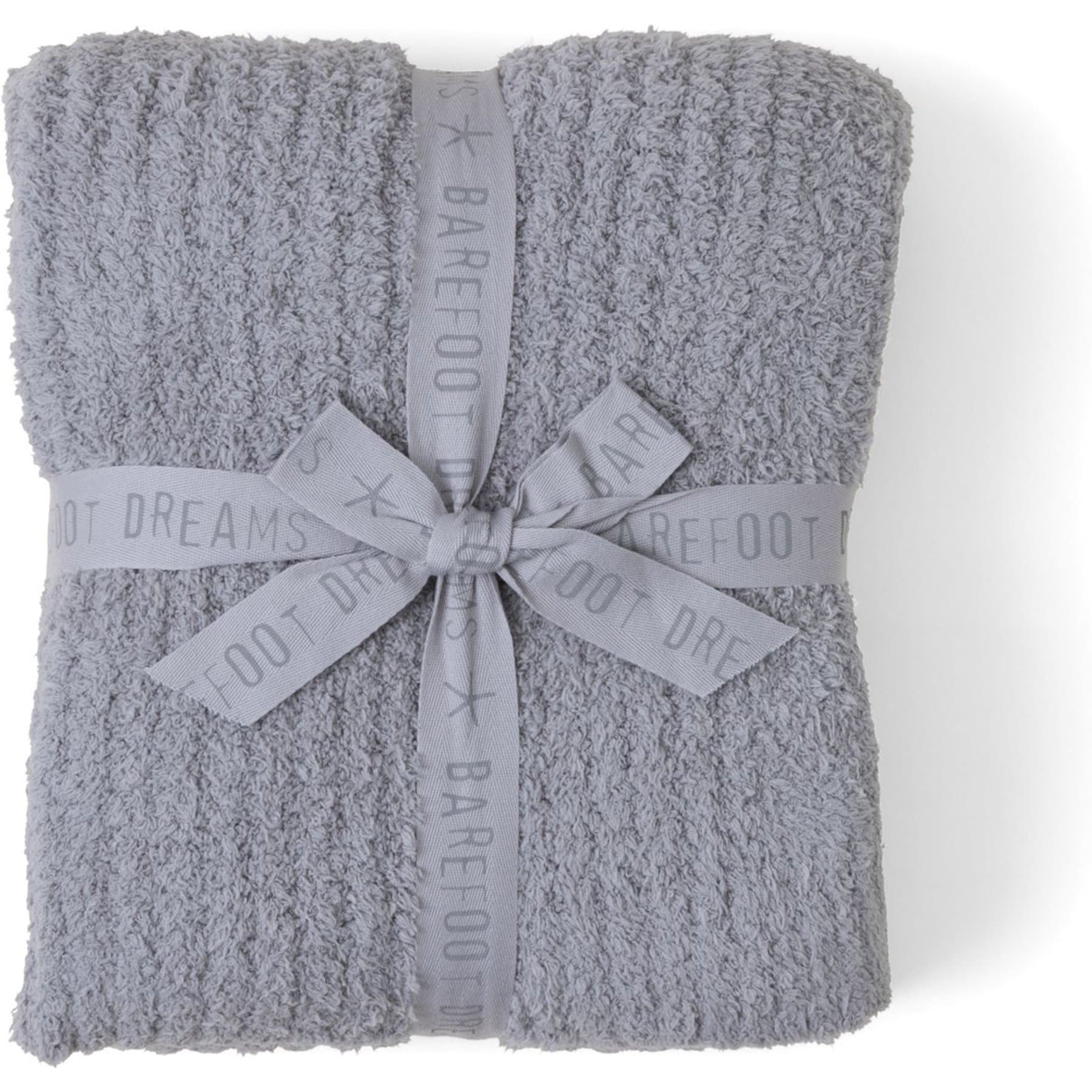 Barefoot Dreams CozyChic Ribbed Throw Blanket, Dove Gray