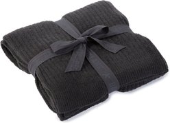 Barefoot Dreams CozyChic Lite Ribbed Throw Blanket, Carbon