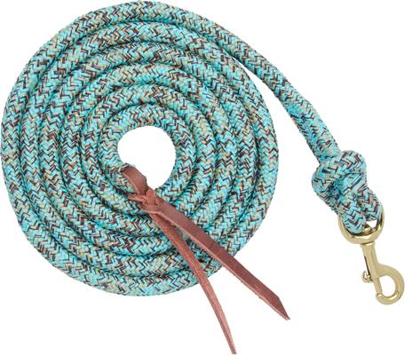 Show full view: Weaver Equine Cowboy Horse Lead with Snap, 10-ft long, 5/8-in wide, Turquoise/Brown/Tan slide 3 of 7