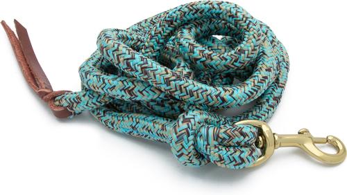 Show full view: Weaver Equine Cowboy Horse Lead with Snap, 10-ft long, 5/8-in wide, Turquoise/Brown/Tan slide 4 of 7