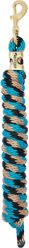 Weaver Equine Soild Brass 225 Poly Horse Lead Rope, 10-ft long, 5/8-in wide, Black/Turquoise/Tan