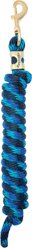 Weaver Equine Soild Brass 225 Poly Horse Lead Rope, 10-ft long, 5/8-in wide, Navy/Blue/Turquoise