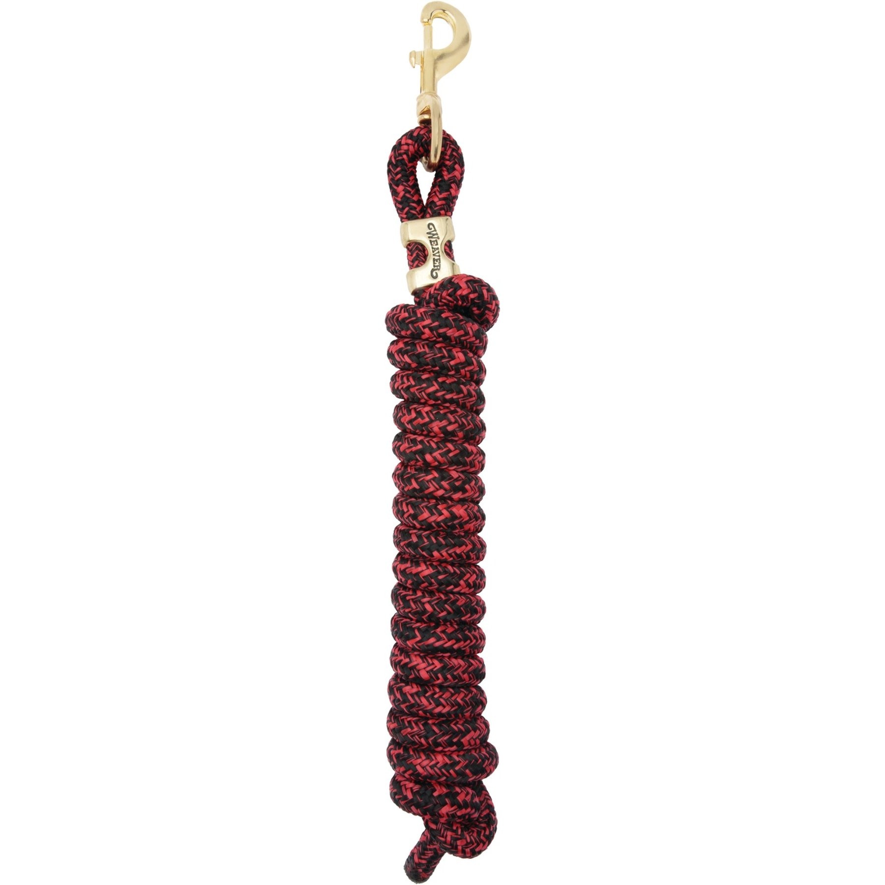 Weaver Equine Soild Brass 225 Poly Horse Lead Rope, 10-ft long, 5/8-in wide, Mosaic Red/Black