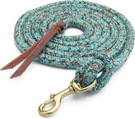 Show full view: Weaver Equine Cowboy Horse Lead with Snap, 10-ft long, 5/8-in wide, Turquoise/Brown/Tan slide 2 of 7