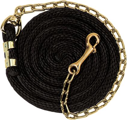 Chain Lead Rope Out of Stock - WEAVER EQUINE Brass Plated Chain Poly Horse Lead Rope ...