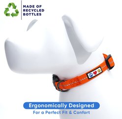 Pawtitas Recycled Reflective Dog Collar, Orange, Small: 11 to 16-in neck, 5/8-in wide slide 2 of 8