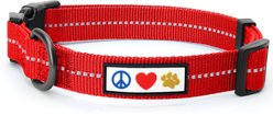 Pawtitas Recycled Reflective Dog Collar, Red, Small: 11 to 16-in neck, 5/8-in wide