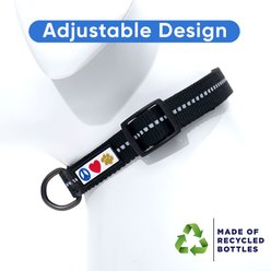 Pawtitas Recycled Reflective Dog Collar, Black, Small: 11 to 16-in neck, 5/8-in wide slide 2 of 8