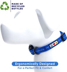 Pawtitas Recycled Reflective Dog Collar, Blue, X-Small: 8 to 12-in neck, 3/8-in wide slide 2 of 8