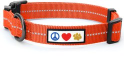 Pawtitas Recycled Reflective Dog Collar, Orange, Small: 11 to 16-in neck, 5/8-in wide