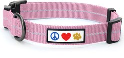 Pawtitas Recycled Reflective Dog Collar, Pink, X-Small: 8 to 12-in neck, 3/8-in wide