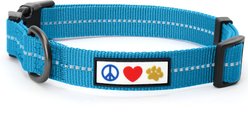 Pawtitas Recycled Reflective Dog Collar, Teal, X-Small: 8 to 12-in neck, 3/8-in wide
