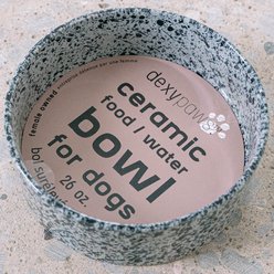 Dexypaws Feeding Dish Salt & Pepper Ceramic Dog Bowl, White/Black, 26-oz slide 2 of 7