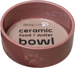 Dexypaws Feeding Dish Ceramic Dog Bowl, Blush Pink, 26-oz