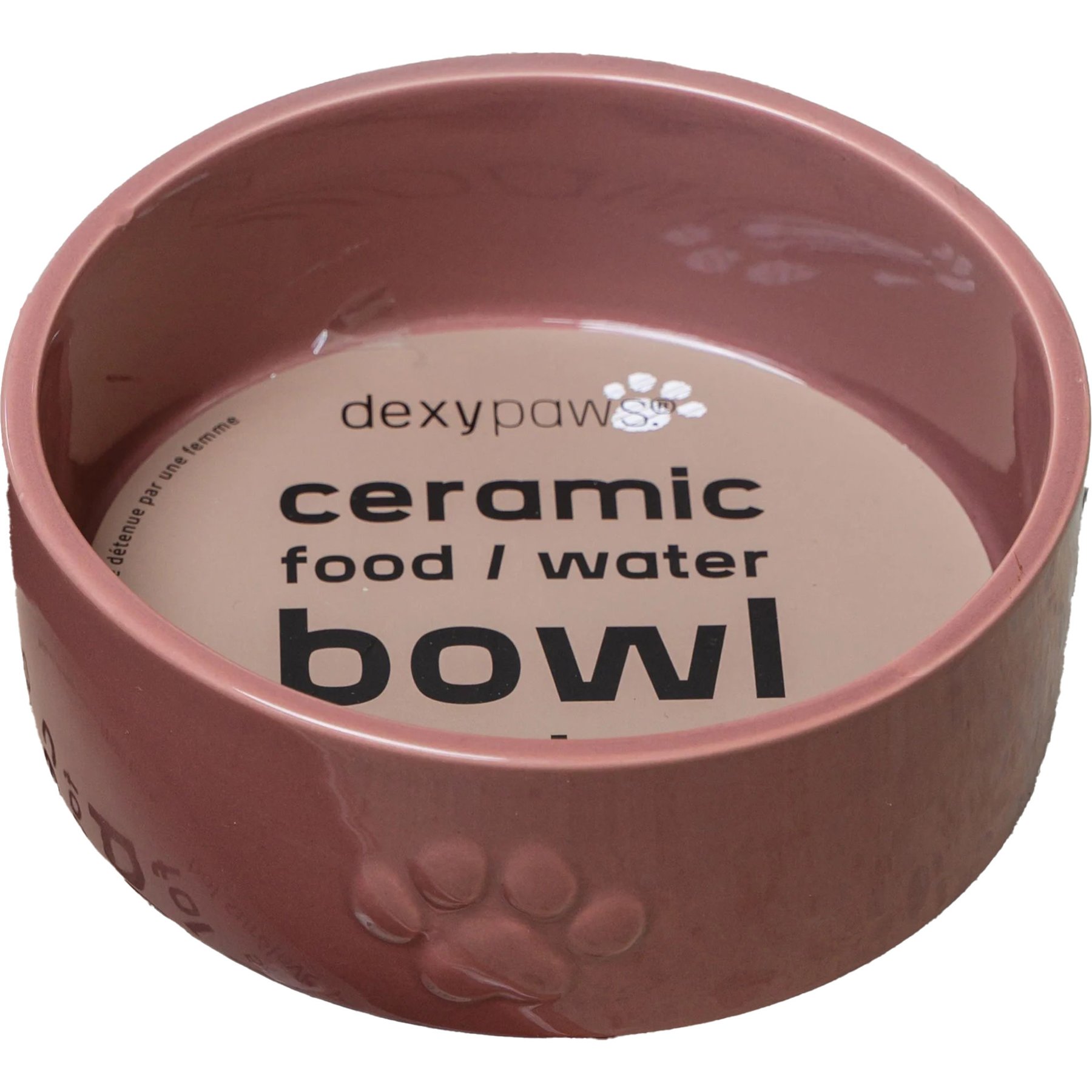 Dexypaws Feeding Dish Ceramic Dog Bowl, Blush Pink, 26-oz