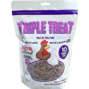 Fickle Fowl Triple Treat High Protein Chicken Treats, 10-oz bag