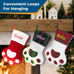GoTags Personalized Christmas Holiday Sherpa Dog & Cat Stocking Paw, Green slide 2 of 6