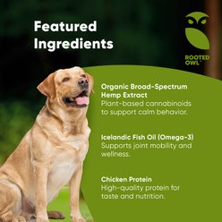 Rooted Owl Mobility & Calm Hemp Extract Bites Chicken Flavored Calming Supplement for Dogs, 1.75-oz, 30 count slide 2 of 8