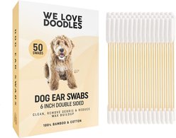 We Love Doodles Professional Double-Sided Unscented Dog Ear Swabs, 50 count