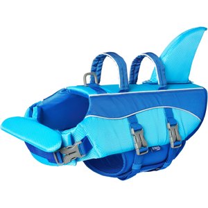 Frisco Shark Dog Life Jacket, Ocean Blue, Medium