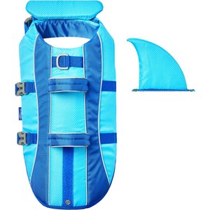 Frisco Shark Dog Life Jacket, Ocean Blue, Medium