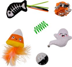Fringe Studio Sweet Treats Spooky Feat Crinkle Plush Cat Toy, Multicolor, 6 count, 2.5 x 3-in