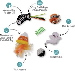 Fringe Studio Sweet Treats Spooky Feat Crinkle Plush Cat Toy, Multicolor, 6 count, 2.5 x 3-in slide 2 of 2