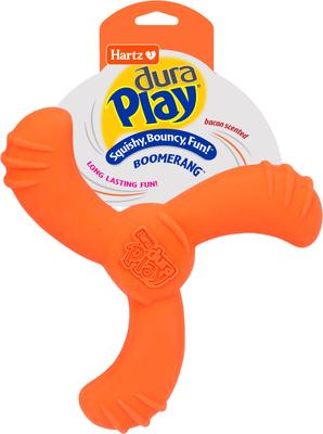 Ron Ron❤️新入荷❤️No.764❤️文玩くるみ絶品ペア 球形大粗筋 HARTZ Dura Play Boomerang Bacon Scented Squeaky Latex Dog Toy
