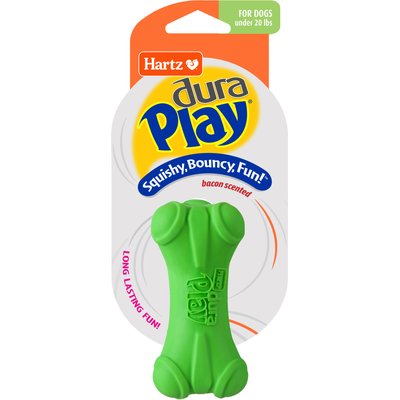 Hartz Hartz Dura Play Bone Squeaky Latex Dog Toy, Color Varies, Small