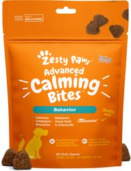 Zesty Paws Advanced Hemp Melatonin Calming Bites Turkey Flavored Soft Chews Composure Supplement for Dogs, 20 count