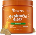 Zesty Paws Probiotic Bites Pumpkin Flavored Soft Chews Gut Flora & Digestive Supplement for Dogs, 90 count