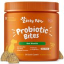 Zesty Paws Probiotic Bites Pumpkin Flavored Soft Chews Gut Flora & Digestive Supplement for Dogs, 90 count