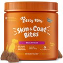 Zesty Paws Skin & Coat Bites Chicken Flavored Soft Chews Omega 3 Fish Oil Supplement for Dogs, 90 count