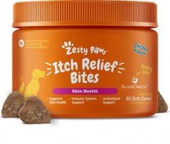 Zesty Paws Itch Relief Bites Chicken Flavored Soft Chews Immune Supplement for Dogs, 50 count slide 1 of 8