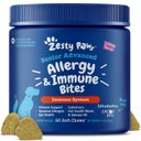 Zesty Paws Advanced Allergy & Immune Bites Salmon Flavored Soft Chews Allergies, Immune, & Skin Support Supplement for Senior Dogs, 90 count