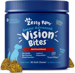 Zesty Paws Advanced Vision Bites Chicken Flavored Soft Chews Vision Supplement for Senior Dogs, 90 count