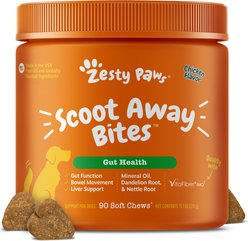 Zesty Paws Scoot Away Bites Chicken Flavored Soft Chews Digestive Supplement for Dogs, 90 count slide 1 of 9