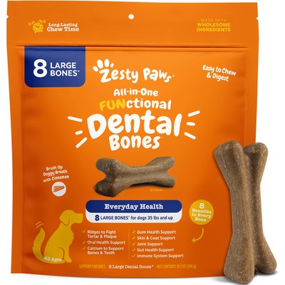 Zesty Paws Zesty Paws All-in-One FUNctional Dental Bones Dental Chews for Large Dogs, 8 count