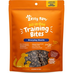 Zesty Paws All-in-One Peanut Butter Flavored Soft & Chewy Training Bites Multivitamin Dog Treats, 12-oz bag