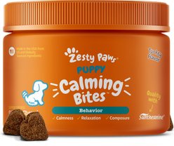 Zesty Paws Puppy Calming Bites Behavior Turkey Flavor Soft Chews Supplement for Dogs, 90 count