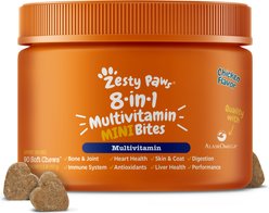 Zesty Paws 8-in-1 Mini Bites Chicken Flavored Soft Chews Multivitamin Supplement for Small Dogs, 90 count
