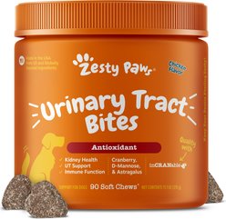 Zesty Paws Cranberry Bladder Bites Chicken Flavored Soft Chews Urinary Supplement for Dogs, 90 count slide 1 of 8