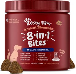 Zesty Paws Ancient Elements 8-in-1 Bites Bison Flavored Soft Chews Multivitamin for Dogs, 90 count