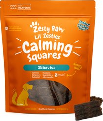 Zesty Paws Lil' Zesties Calming Squares Chicken Flavored Soft Chews Melatonin Supplement for Dogs, 20-oz bag