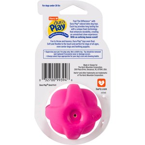 Hartz Dura Play Ball Squeaky Latex Dog Toy, Color Varies, Small