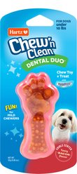 Hartz Chew 'n Clean Dental Duo Dog Treat & Chew Toy Color Varies