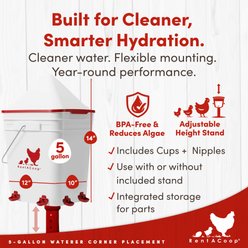 RentACoop Anti-Roost Corner Placed Chicken Waterer, 5-gal slide 2 of 9