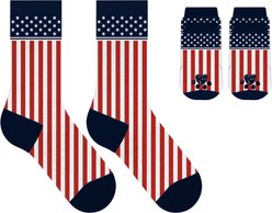 Furry Twinz Americana Stripes Matching Pet & Owner Fun Socks